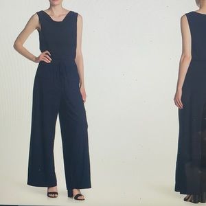 Vince Camuto Sleeveless Cowl Jumpsuit, Black Jersey Size PL